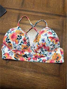 Hula Honey Floral Pint Bikini Top Size L